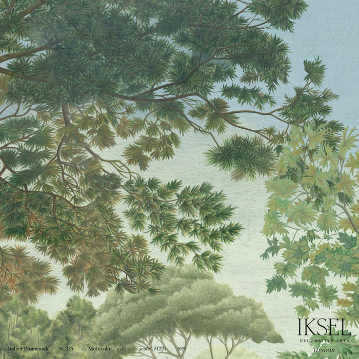 Schumacher Italian Promenade Multicolor Wallpaper Sample IK7702