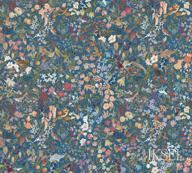 Schumacher Blooming Fantasy Lapis Blue Wallpaper Sample IK8002