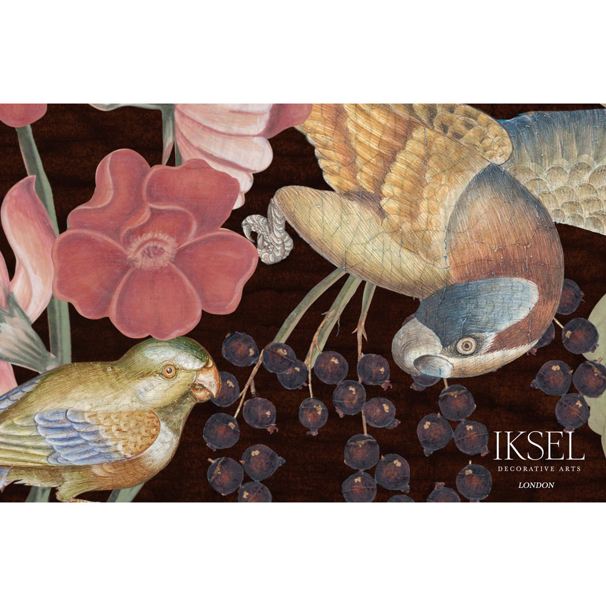 Schumacher Blooming Fantasy Licorice Wallpaper Sample IK8004