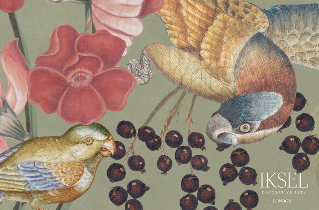 Schumacher Blooming Fantasy Olive Wallpaper Sample IK8006