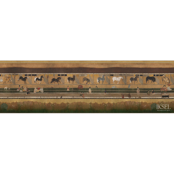 Schumacher Japanese Stables Original Wallpaper Sample IK8100