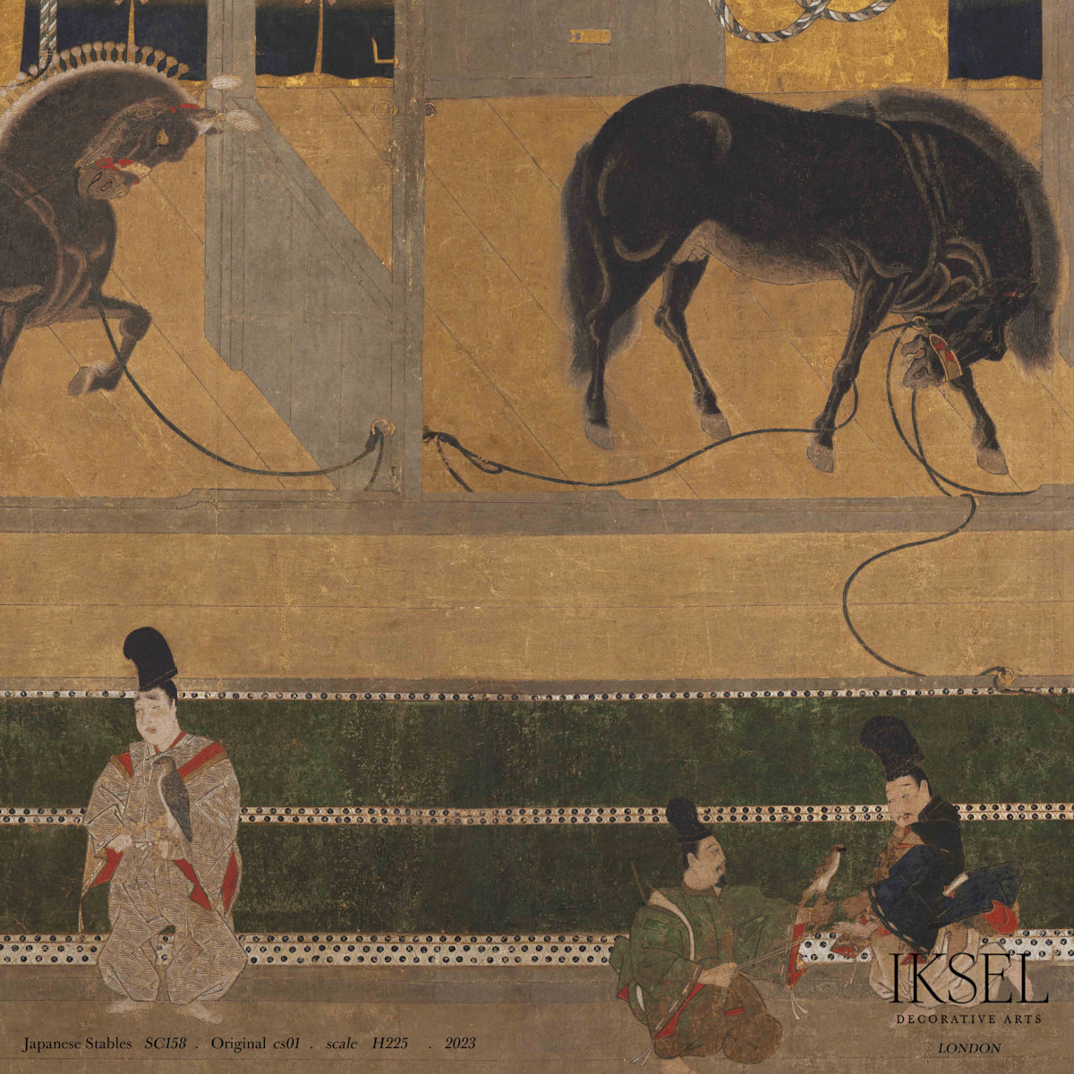 Schumacher Japanese Stables Original Wallpaper Sample IK8100
