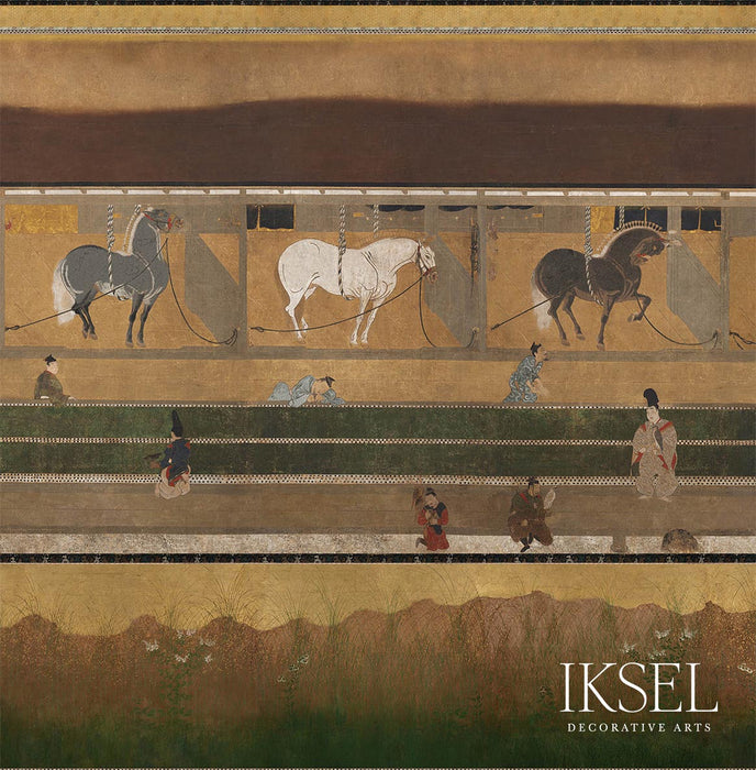 Schumacher Japanese Stables Original Wallpaper Sample IK8100