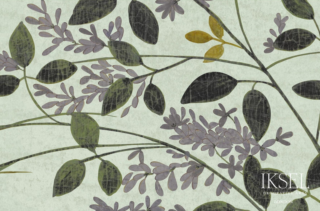 Schumacher Japanese Meadow Celery Wallpaper Sample IK8201