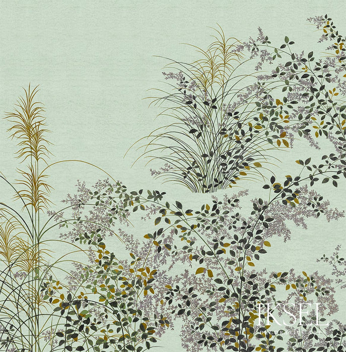 Schumacher Japanese Meadow Celery Wallpaper Sample IK8201