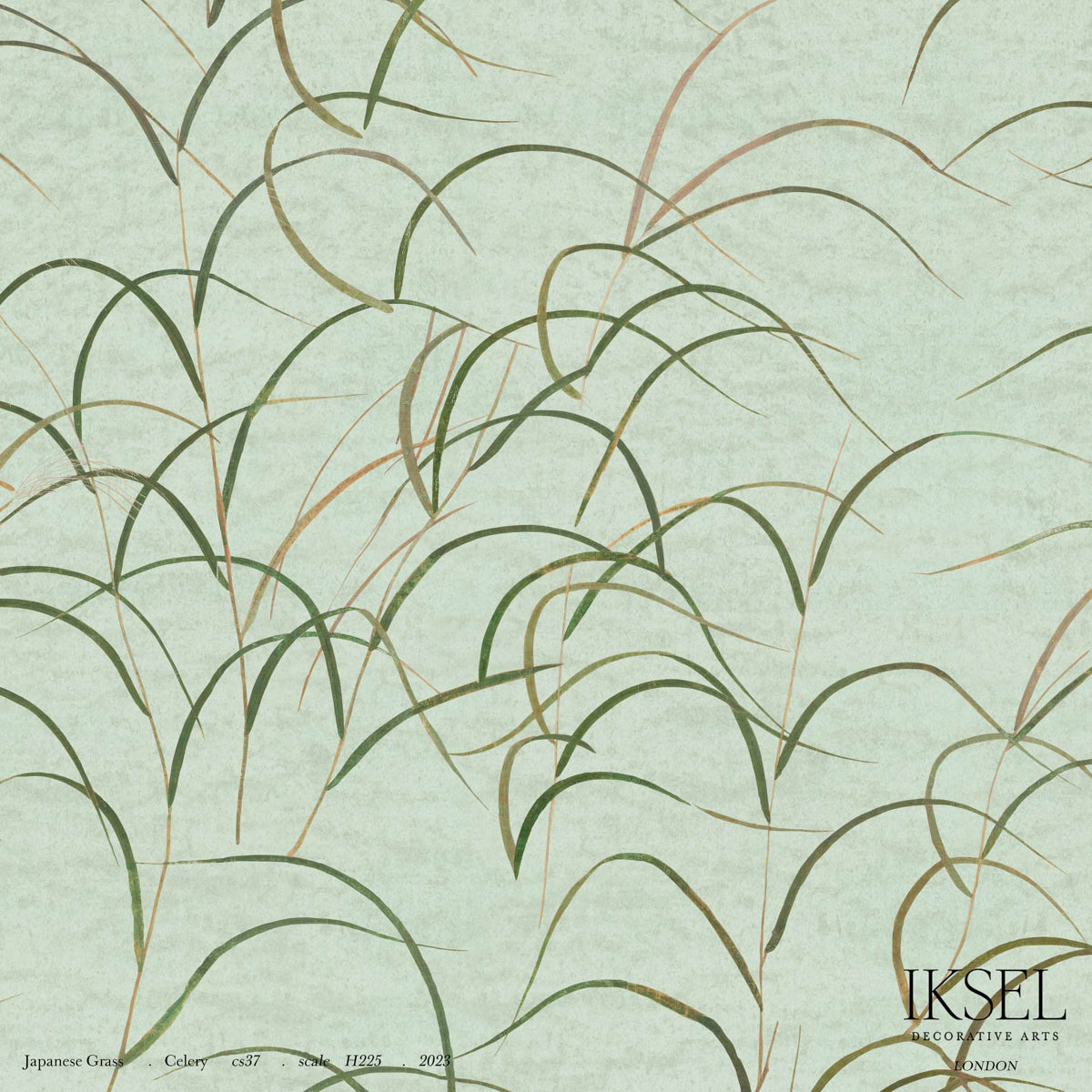 Schumacher Japanese Grass Celery Wallpaper Sample IK8301