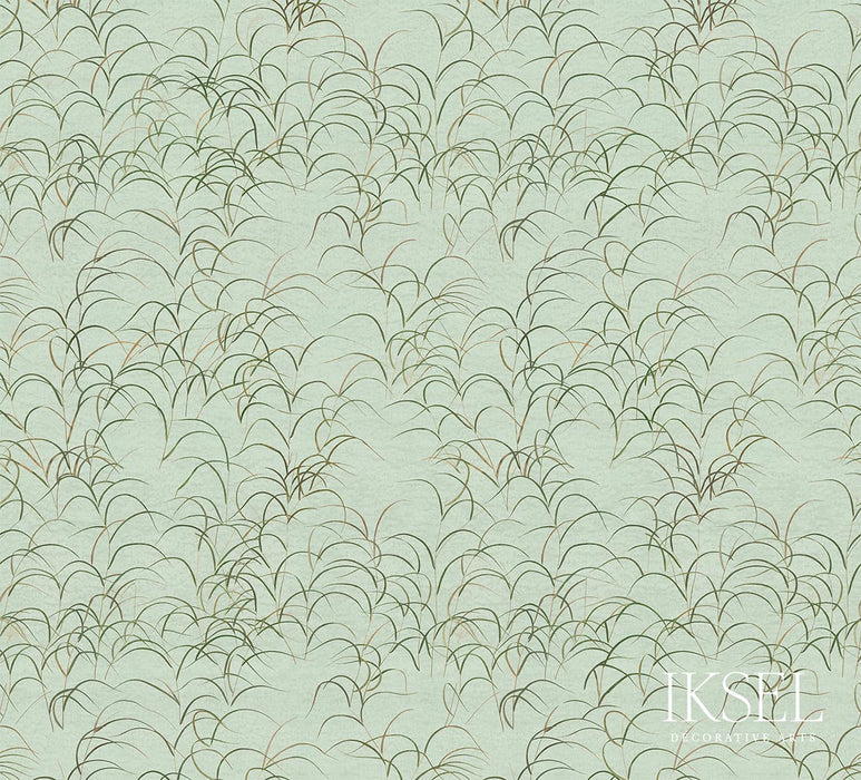 Schumacher Japanese Grass Celery Wallpaper Sample IK8301
