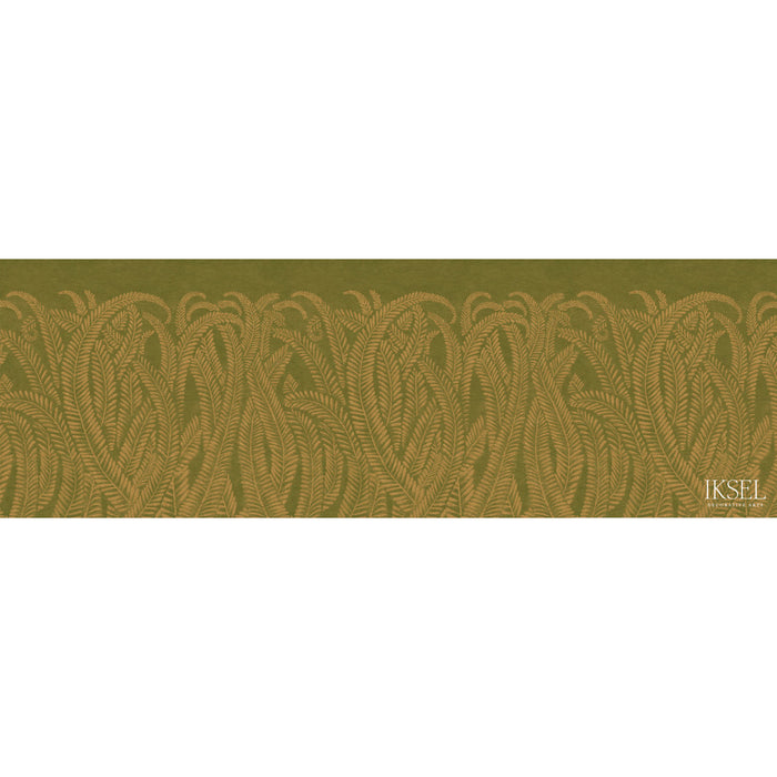Schumacher Art Deco Golden Fern Golden Green Wallpaper Sample IK8400