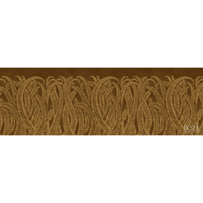 Schumacher Art Deco Golden Fern Golden Brown Wallpaper Sample IK8401