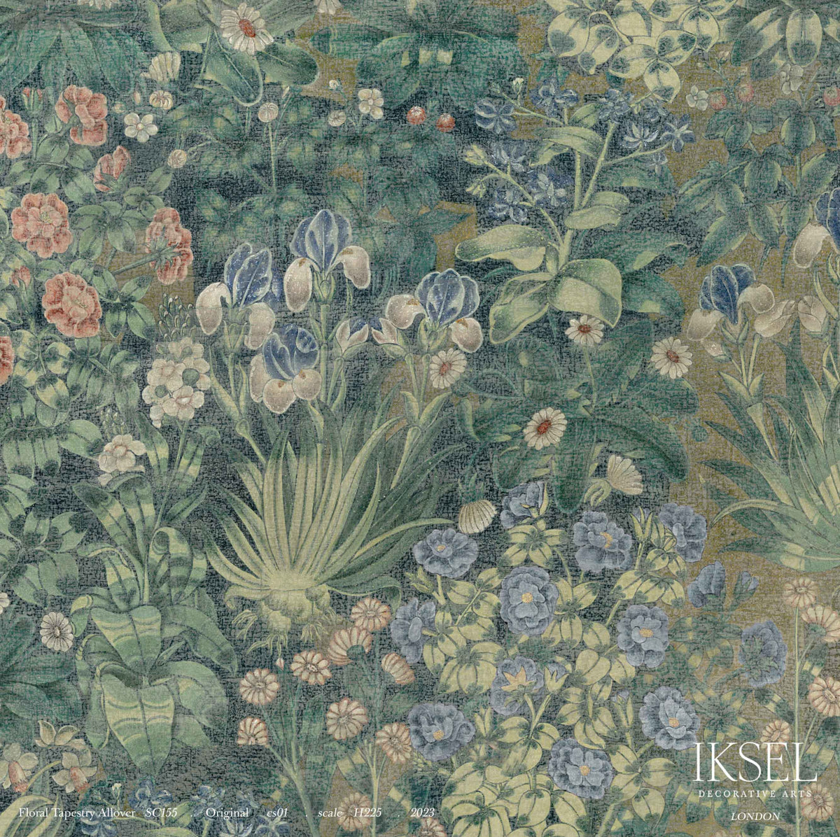 Schumacher Floral Tapestry Allover Original Wallpaper Sample IK8600