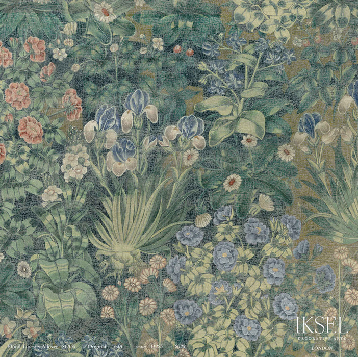 Schumacher Floral Tapestry Allover Original Wallpaper Sample IK8600