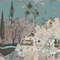 Iksel D-Safavid Reverie Beryl Blue Wallpaper IK8802