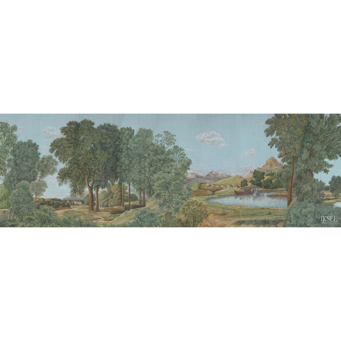 Schumacher Arcadian Promenade Multicolor Wallpaper Sample IK9100