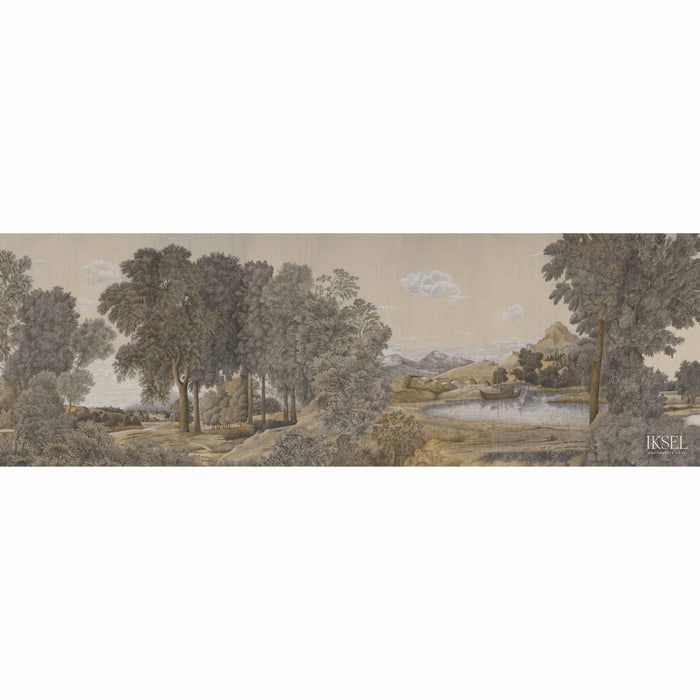 Schumacher Arcadian Promenade Sepia Tones Wallpaper Sample IK9101