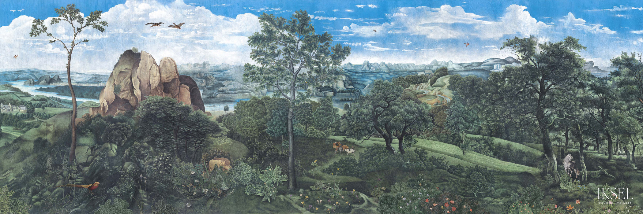 Schumacher Patinir Landscape Multicolor Wallpaper IK9600