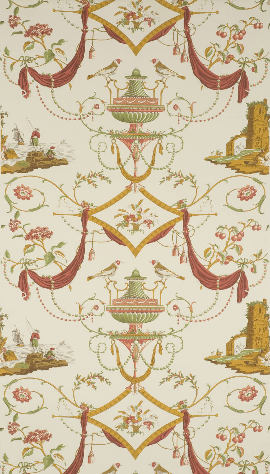 Pierre Frey Bazoches Corail Amande Wallpaper Sample FP164003