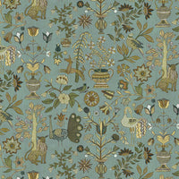 Kravet Couture Fable Garden Mid Blue & Olive Wallpaper JMW1045.31.0