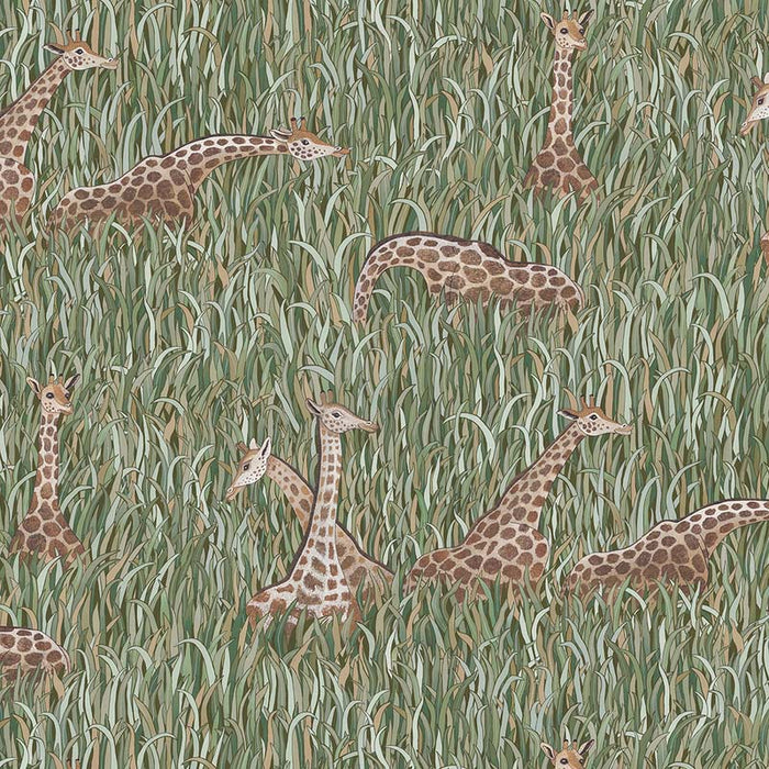 Kravet Couture Giraffes Green Wallpaper Sample JMW1049.01.0