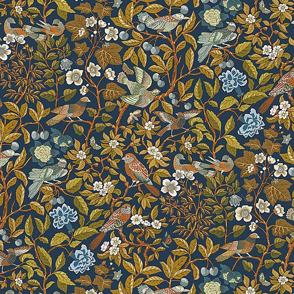 Kravet Couture Noise Next Door Blue & Olive Wallpaper JMW1053.11.0