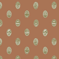 Kravet Couture Linear Cameos Sunday Clay, Trivia & Quartz Wallpaper JMWRLIN.04.0