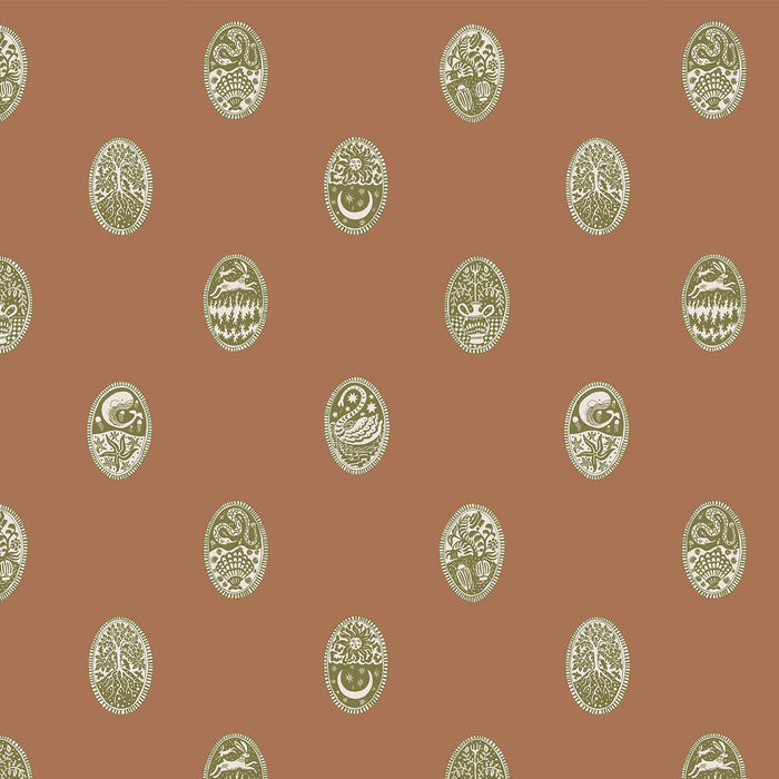 Kravet Couture Linear Cameos Sunday Clay, Trivia & Quartz Wallpaper JMWRLIN.04.0
