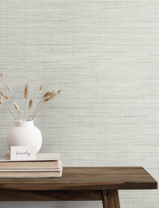 Seabrook Designs Mei Stringcloth Dove Grey Wallpaper Sample JP10400