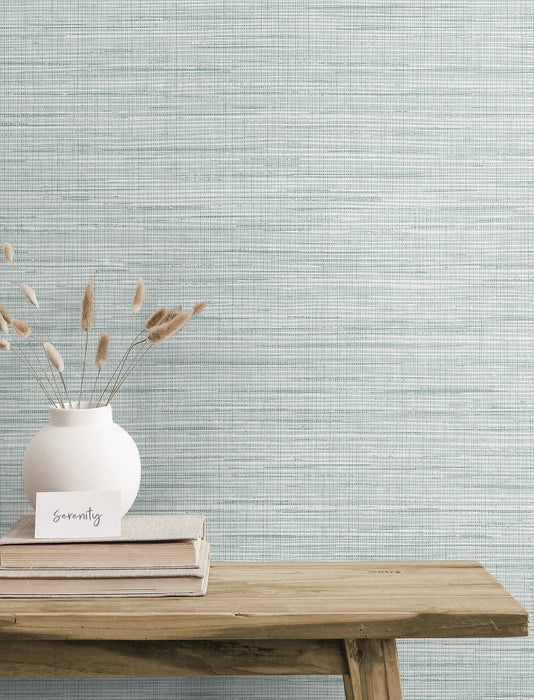 Seabrook Designs Mei Stringcloth Seabreeze Wallpaper Sample JP10402