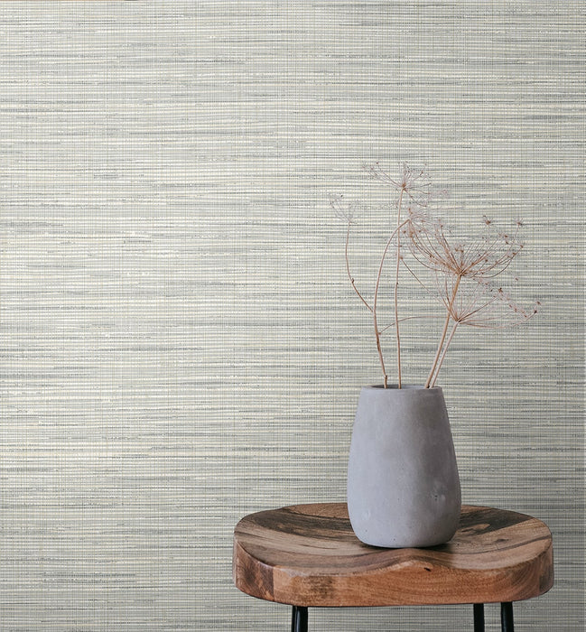 Seabrook Designs Mei Stringcloth Argos Grey Wallpaper Sample JP10408