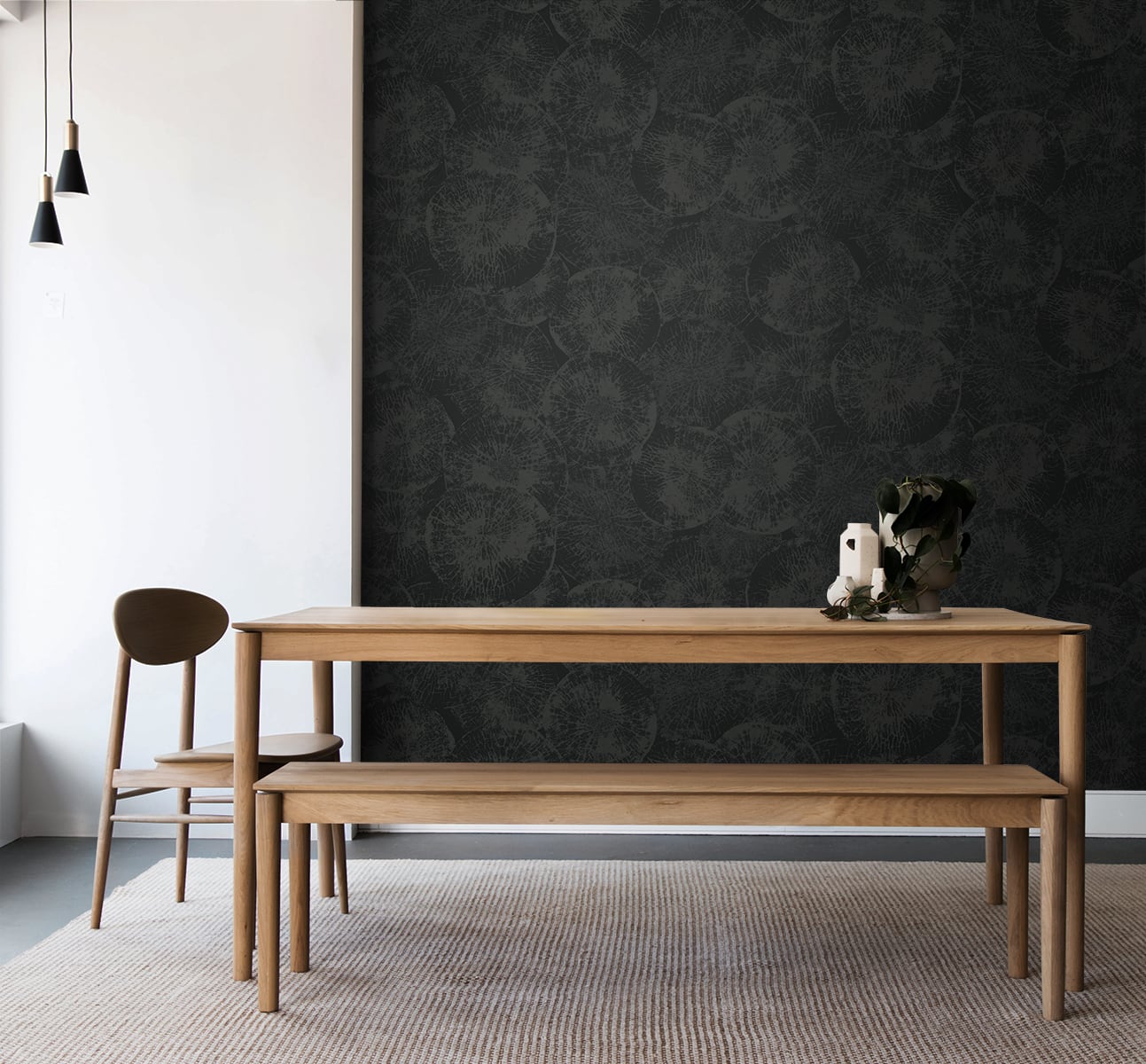 Seabrook Designs Eren Rich Onyx Wallpaper Sample JP10710