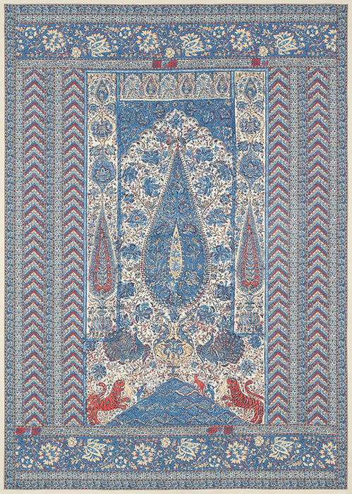 Jasper Jaipur Panel Blue Fabric Sample JP-4102
