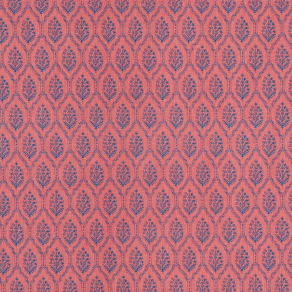 Peter Dunham Jaali Indigo On Raspberry Fabric Sample 111JAL04