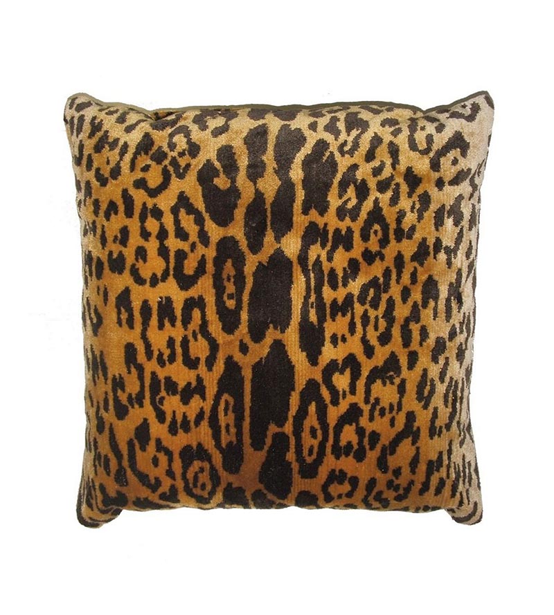 Old World Weavers Leopard - Silk - Handwoven Black On Gold Fabric Sample K033520001