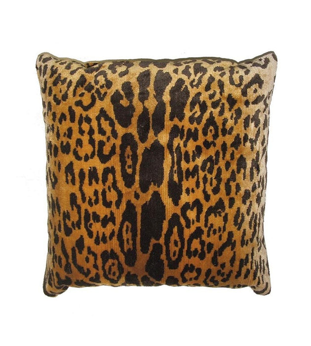 Old World Weavers Leopard - Silk - Handwoven Black On Gold Fabric K033520001