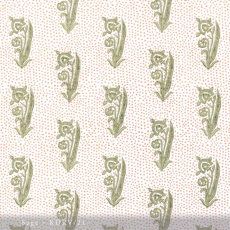 Lisa Fine Kalindi Reverse Sage Fabric Sample KDRV-21