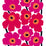 Marimekko Unikko Print Pink Red Peach And Black Fabric KK90430001