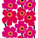 Marimekko Unikko Print Pink Red Peach And Black Fabric Sample KK90430001
