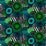 Marimekko Pieni Siirtolapuutarha Print Blues Green & Black Fabric Sample KK679140160