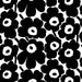 Marimekko Pieni Unikko 2 Print Black And White Fabric Sample KK652050190
