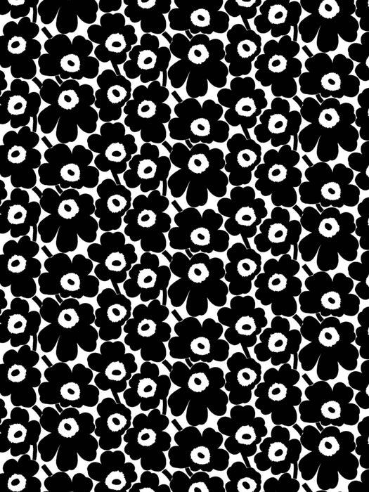 Marimekko Mini Unikko Print Black And White Fabric Sample KK664750190