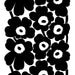 Marimekko Unikko Print Black And White Fabric Sample KK90430190