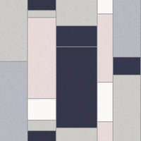 Seabrook Designs De Stijl Geometric Indigo & Metallic Silver Wallpaper KTM1120