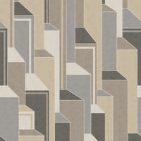 Seabrook Designs Deco Geometric Latte & Graphite Wallpaper KTM1320