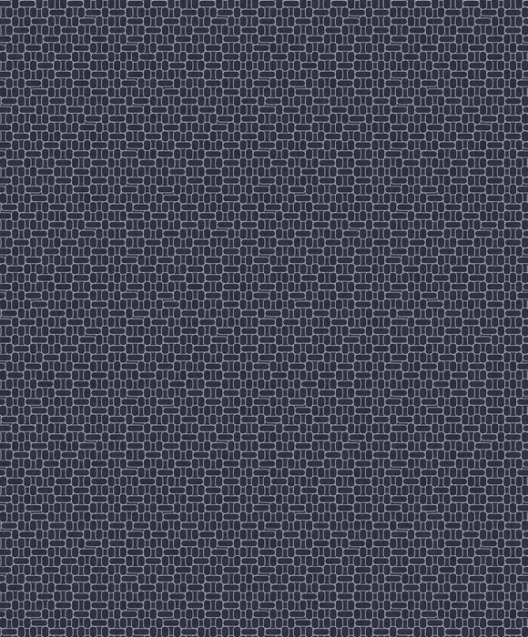 Seabrook Designs Capsule Geometric Denim Blue & Metallic Silver Wallpaper KTM1617