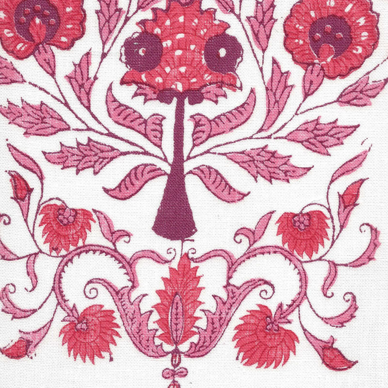 Home Couture Kalamkari Border Multi Reds Fabric HC2010I-02