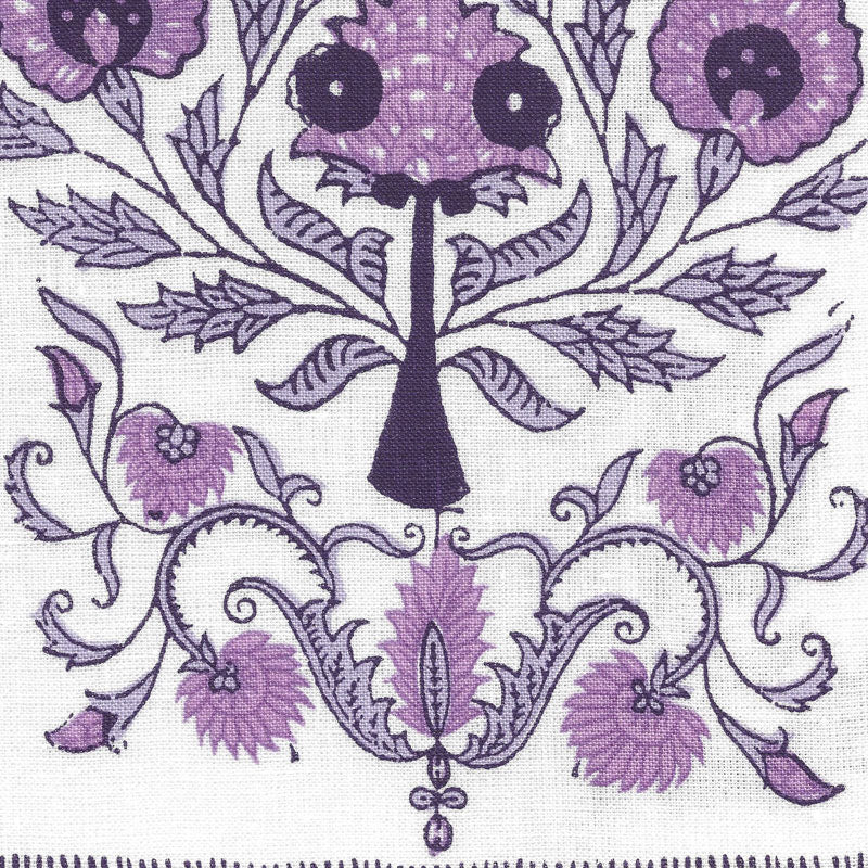 Home Couture Kalamkari Border Purple Lavender Fabric HC2010I-09