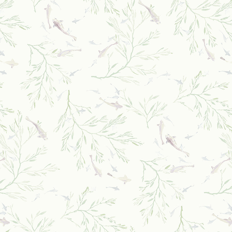 Galbraith & Paul Koi Pond Heron Wallpaper Sample