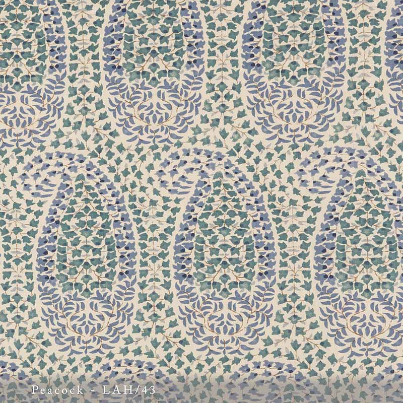 Lisa Fine Lahore Peacock Fabric Sample LAH-43