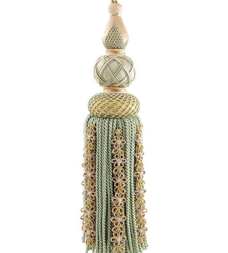 Scalamandre Siecle Single Tassel Tieback Mint Trim Sample LA33103055