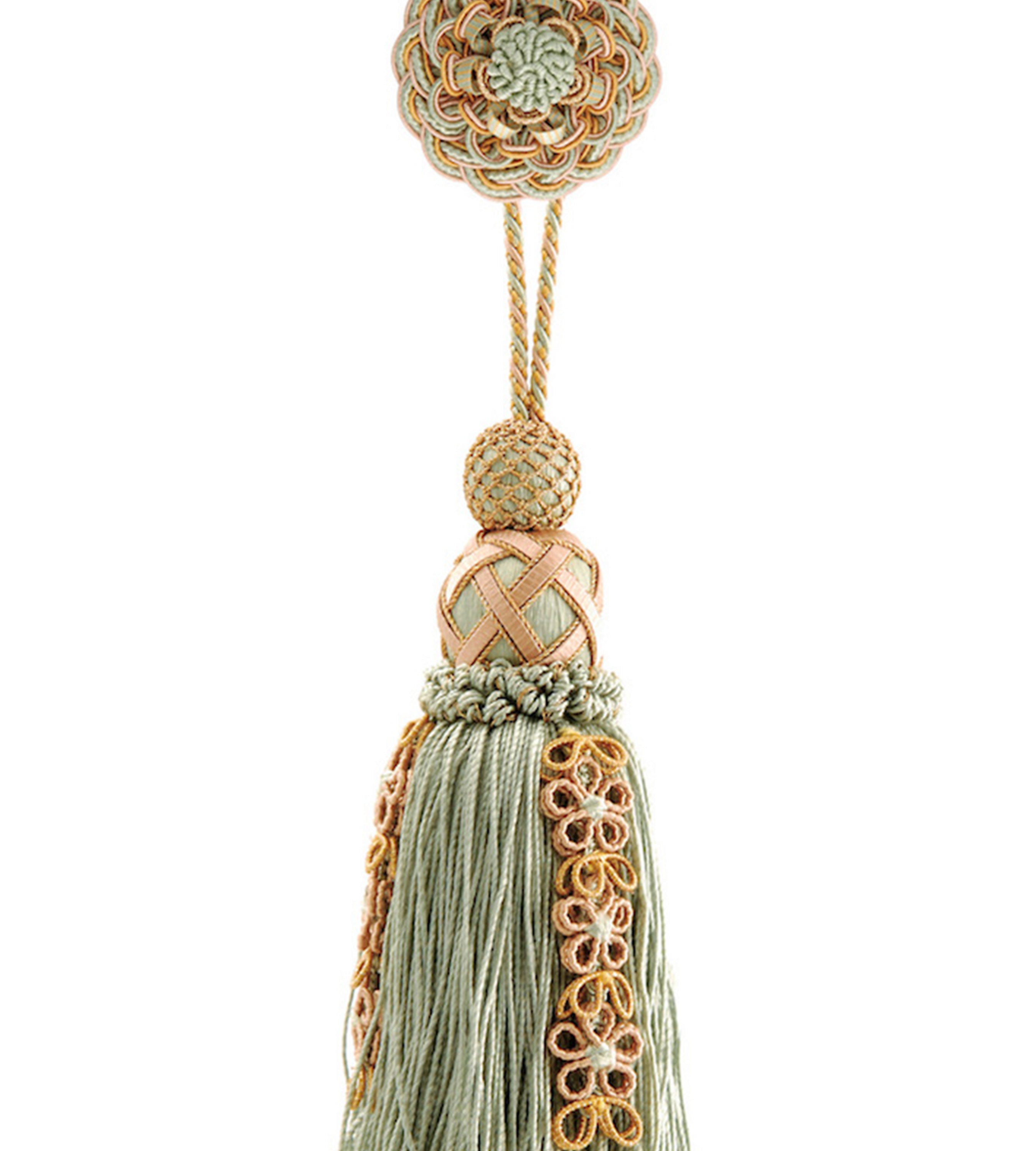 Scalamandre Siecle Single Tassel W/rosette Mint Trimming Sample LA77103055