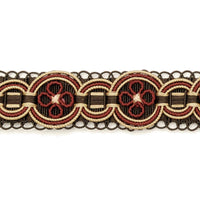 Scalamandre Siecle Condillac Braid Ebony Bordeaux Trim LA11003056